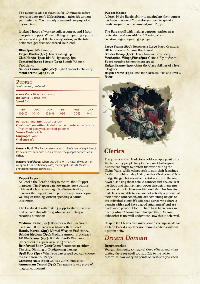 DnD 5e Homebrew — Wardens Campaign Setting and Subclasses Part 1