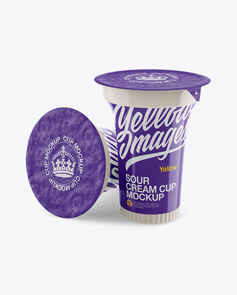 Download deSymbol — Two Glossy Sour Cream Cup Mockup Download Two...