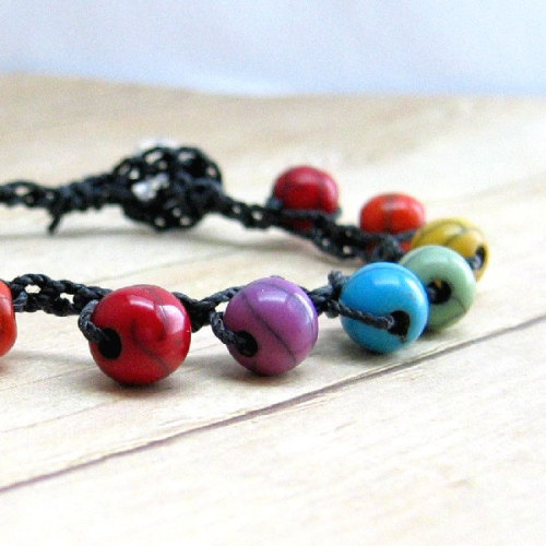 bracelet wrap bracelet rainbow bracelet boho bracelet crochet wrap crochet bracelet crochet je