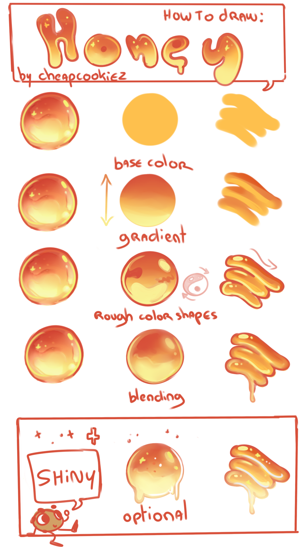 Always grumpy — *(*´∀`*)☆ How to draw honey/shiny stuff