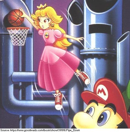 suppermariobroth:Princess Peach dunking a basketball, from the...