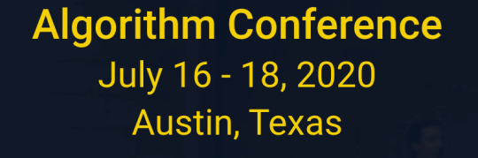 Algorithm Conference 2020