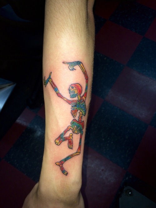Dancing skeleton and its deets  Tooth  Nail tattoo llc  Facebook