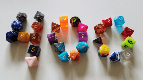 thank you! 400 dice polyhedral dice polydice dice nerds on tumblr d&d dungeons and dragons orange
