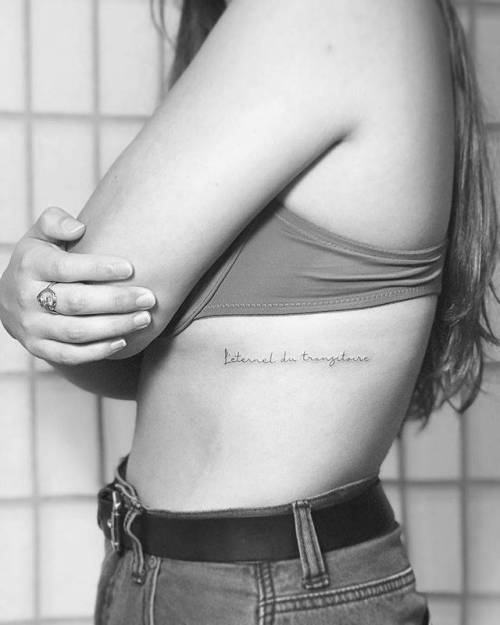 By Christopher Vasquez, done at West 4 Tattoo, Manhattan.... vasquez;small;line art;rib;tiny;french tattoo quotes;ifttt;little;minimalist;medium size;quotes;fine line