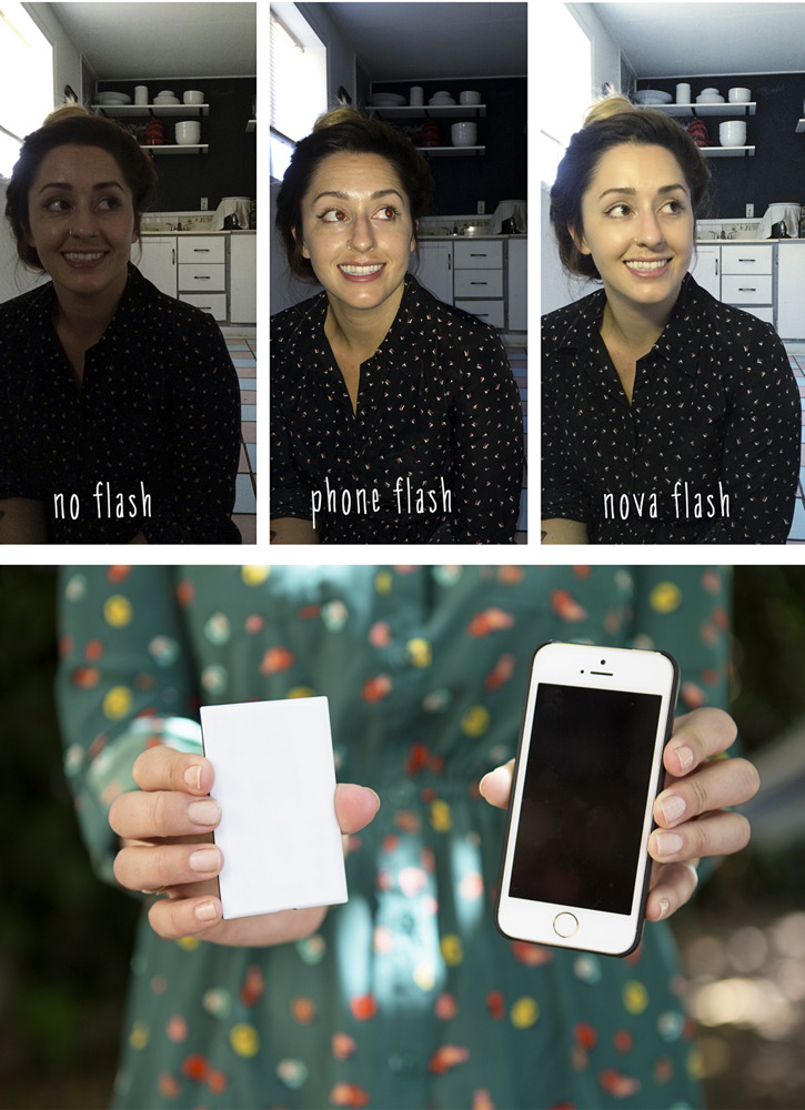 photojojo:
“ Your beautiful face deserves a better flash than the way harsh one on your phone.
Grab the Nova! It’s a bluetooth synced wireless phone flash with adjustable brightness and color.
Step Up Your Phone Flash Game with the Nova
”
Cool