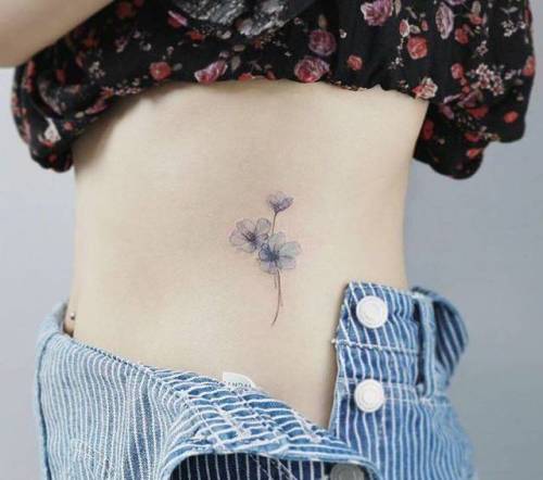 By Tattooist Flower, done in Seoul. http://ttoo.co/p/64476 flower;small;cherry blossom;hip;spring;watercolor;tiny;ifttt;little;nature;tattooistflower;four season