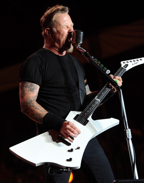 diamondog66:James Hetfield Metallica performs onstage during The Big 4 held at the Empire Polo...