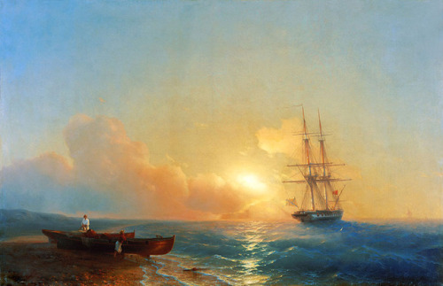 artist-aivazovski:Fishermen on the coast of the sea, Ivan...