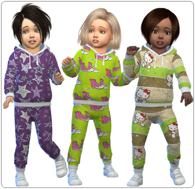 Sims4ccthebest Toddlers Jogger “colorful” By Mahocreations