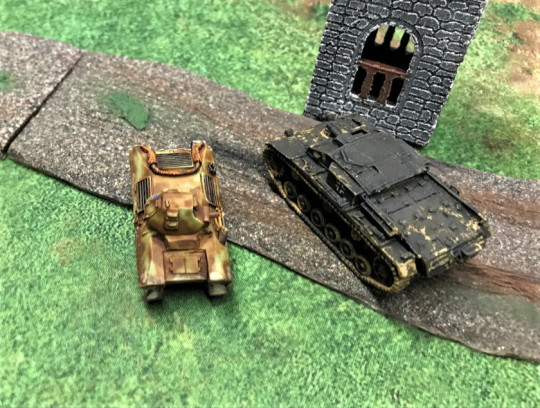 16 FCM 36 Blue Diamond duels with a StuGA, misses