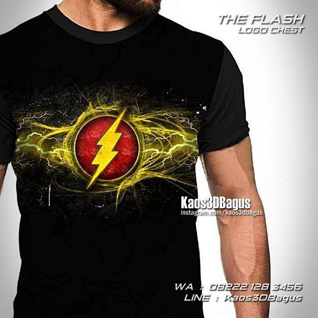  Kaos 3D Bagus   Kaos  THE FLASH Kaos3D The Flash Logo 