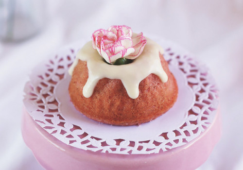 mini bundt cake dessert carnation pastel pink