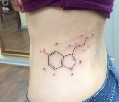 Download Floral Serotonin Molecule Tattoo