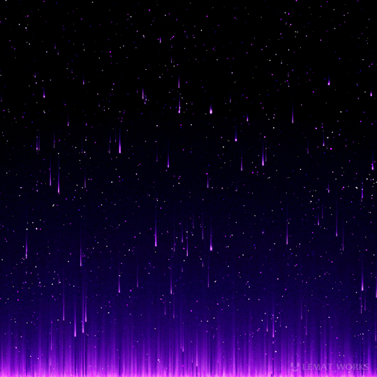 gif of meteors in purple