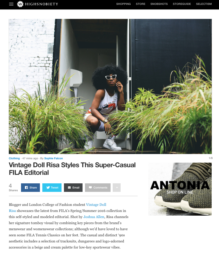 RICH LONDON PR — FILA x Vintage Doll Risa RICH LONDON PR — FILA x Vintage Doll Risa
