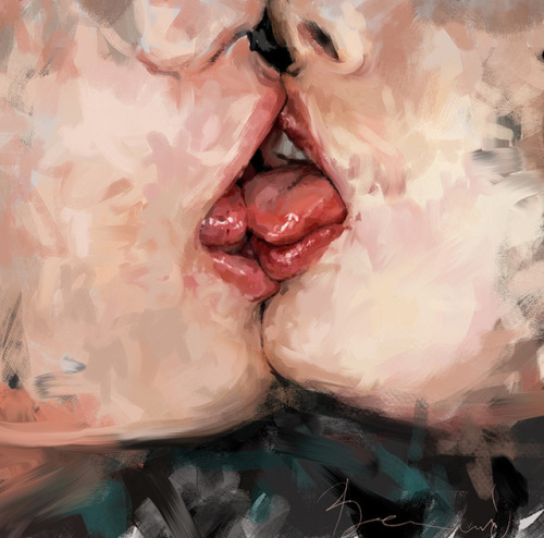 ivanabesevic:Sketch for a kiss III