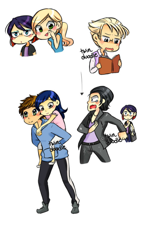 twindoodle:Some more doodles of the adults as awkward teens/...