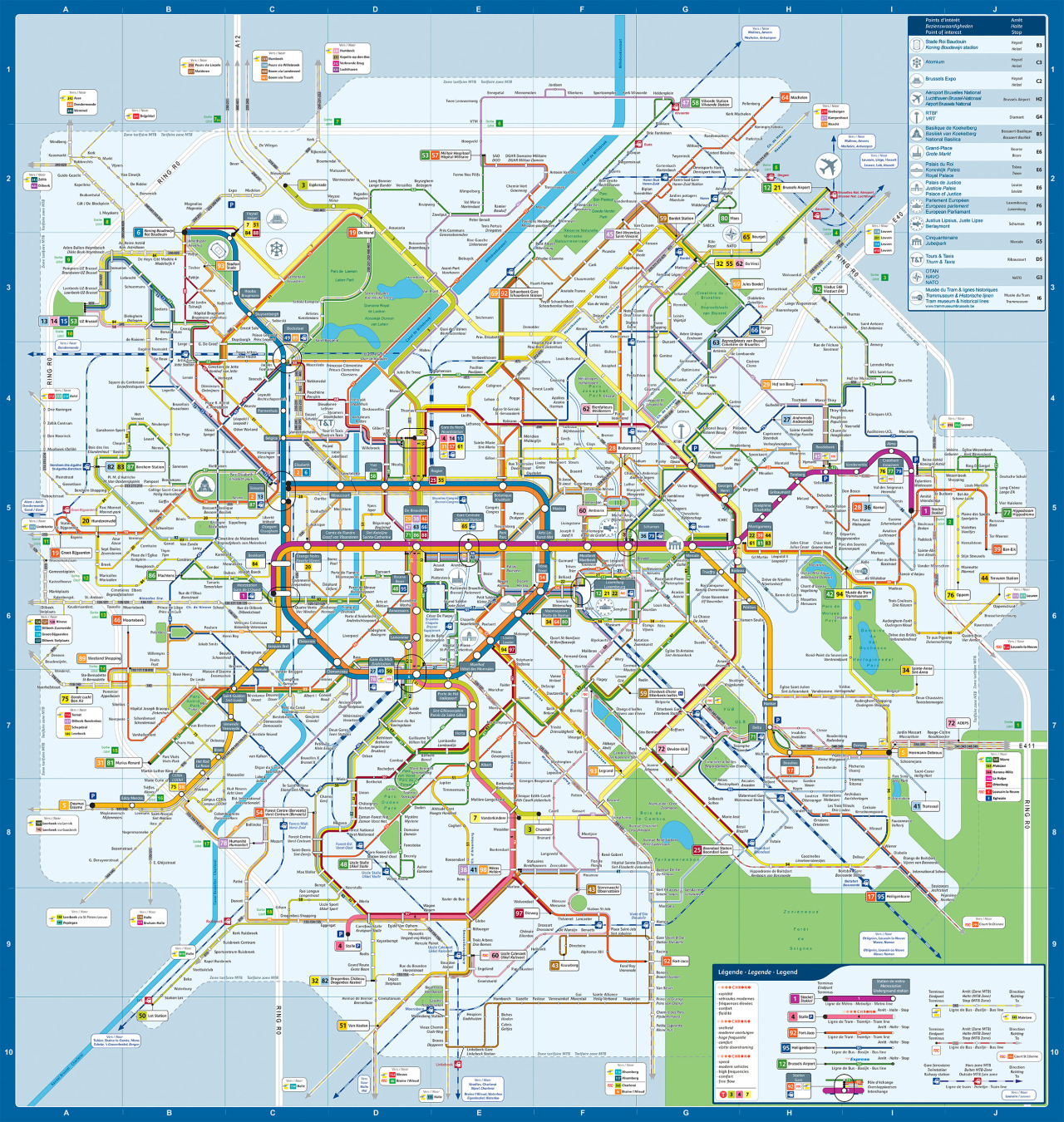Official Map Brussels Integrated Transit Map One Transit Maps