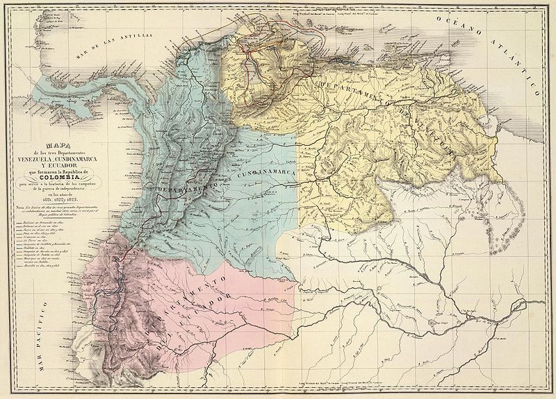 World History Facts — 1840 Map Of Gran Colombia The Country Newly 