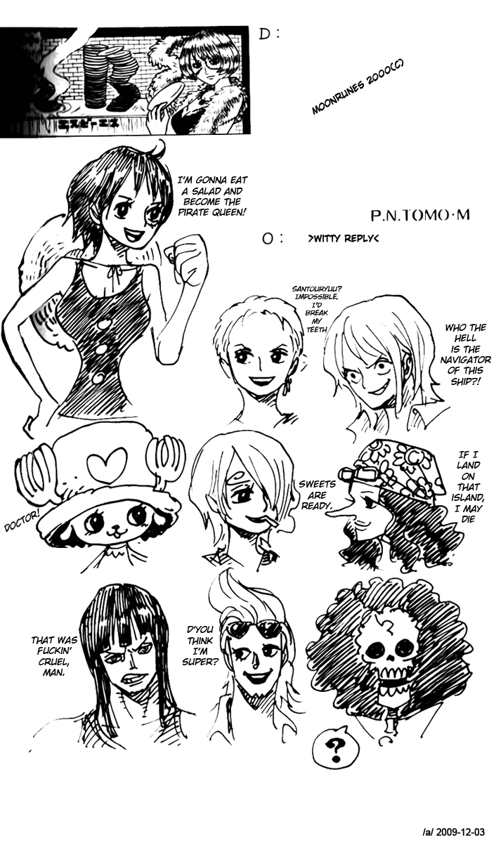 LuckyXTumblr : A fan asked Oda to draw the Strawhats with their...