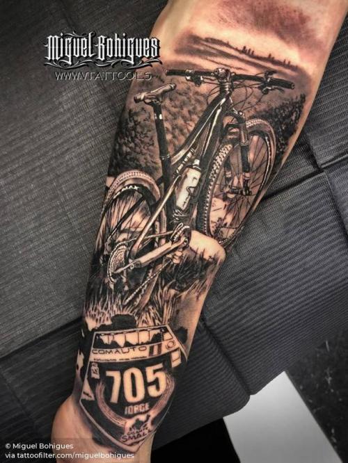 By Miguel Bohigues, done at V Tattoo, Aldaia.... black and grey;big;bike;travel;facebook;forearm;twitter;miguelbohigues;cycling;sport