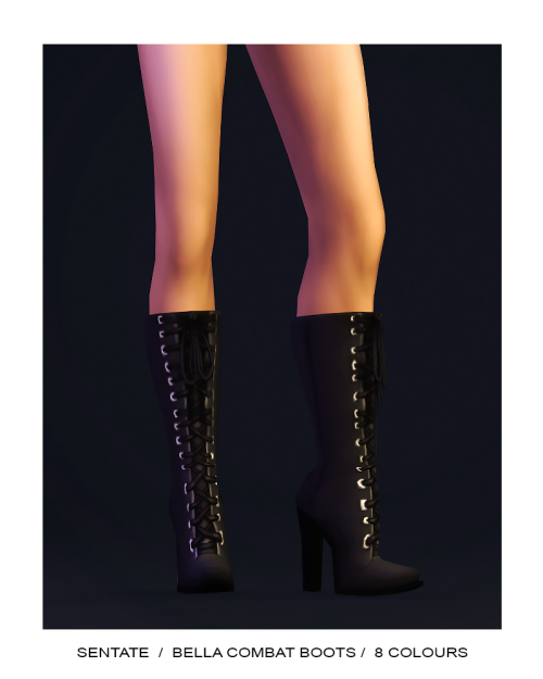 Sims 4 CC, sentate: Bella Combat Boots An edgy pair of high...