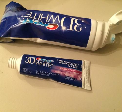 Just successfully squeezed toothpaste into my travel size tube....