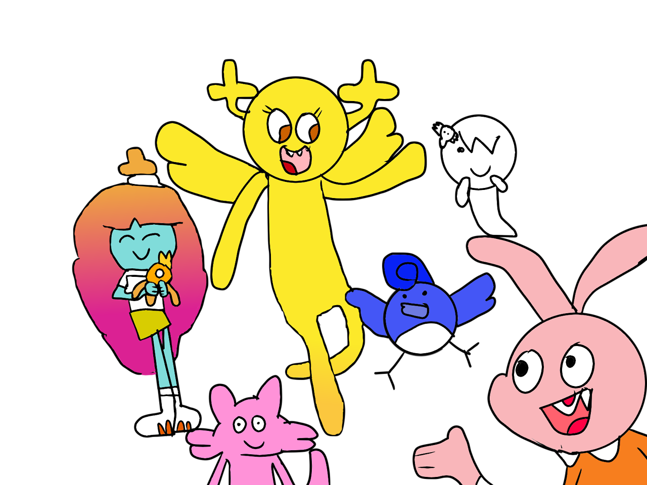 Penny and gumball — Penny, Rachel, Carrie and Anais with there...