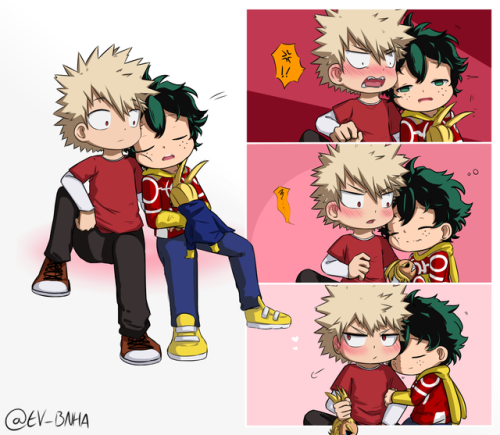 ev-bnha:The first time Midoriya fell asleep on Bakugo