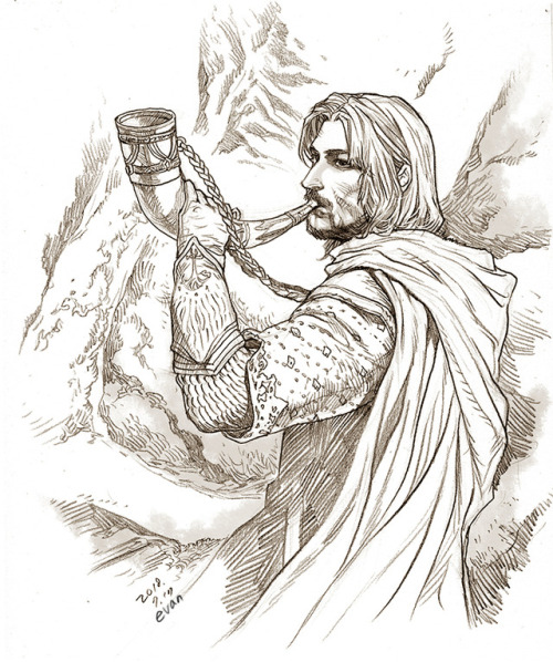 evankart boromir pencil drawing tolkien fanart the fellowship of the ring lord of the rings