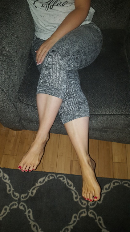 myprettywifesfeet:My pretty wife finishing her coffee about...