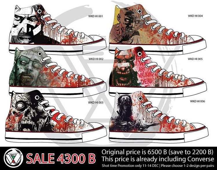 converse walking dead shoes price