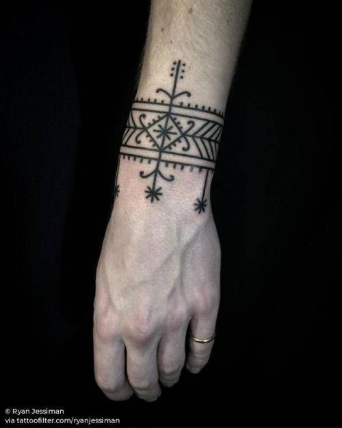 By Ryan Jessiman, done at Old Habits Tattoo, London.... band;line art;big;ryanjessiman;ornamental;freehand;facebook;wristband;blackwork;wrist;twitter;other