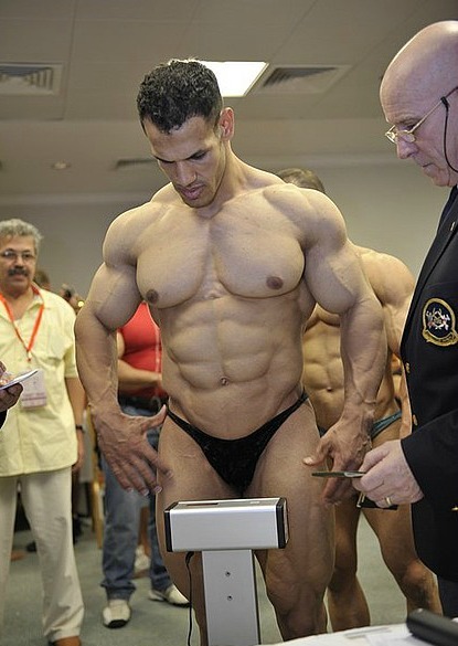 muscletits:Bodybuilder weigh-ins are a CMNM haven. The sponsor...