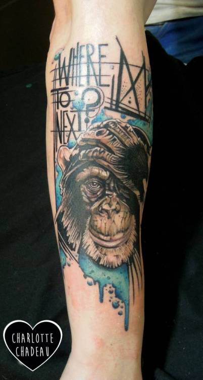 Chimpanzee Monkey Hipster Animal Hand Drawn Illustration for Tattoo,  Emblem, Badge, Logo, Patch, T-shirt Stock Illustration - Illustration of  badge, tattoo: 90804700