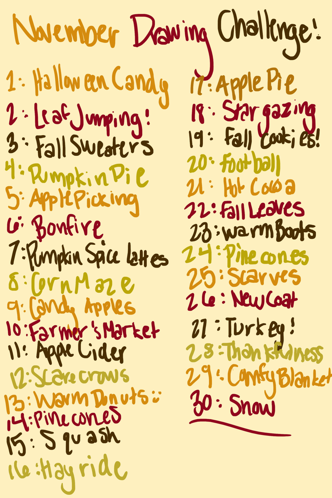 This is an image of Dashing November Drawing Challenge This is a photo of Dashing November Drawing Challenge