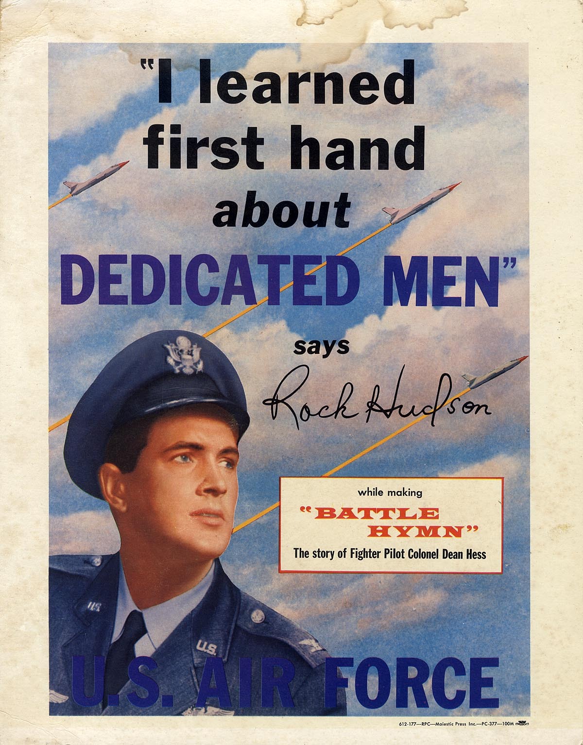 Vintage Graphics — walterfilmusa: ROCK HUDSON / U.S. AIR FORCE...