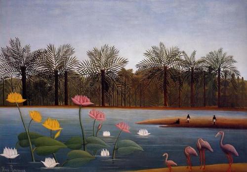 artist-rousseau:The Flamingoes, Henri Rousseau