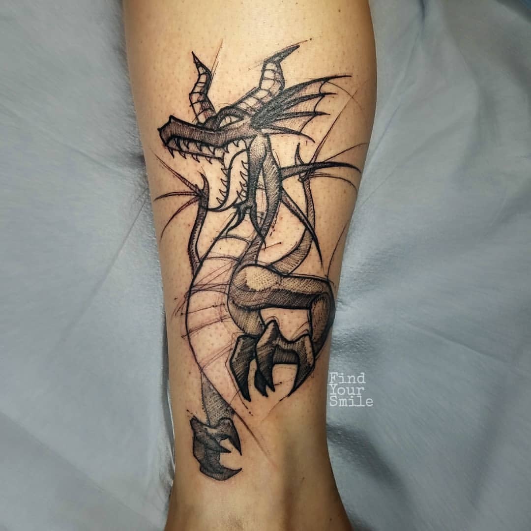 Russell Van Schaick Tattoos — Maleficent dragon :) @worldfamousink...