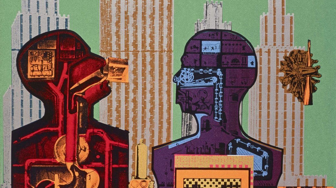 Eduardo Paolozzi Wittgenstein in New York (from the series As is When), 1965 (detail)
http://www.whitechapelgallery.org/exhibitions/eduardo-paolozzi/