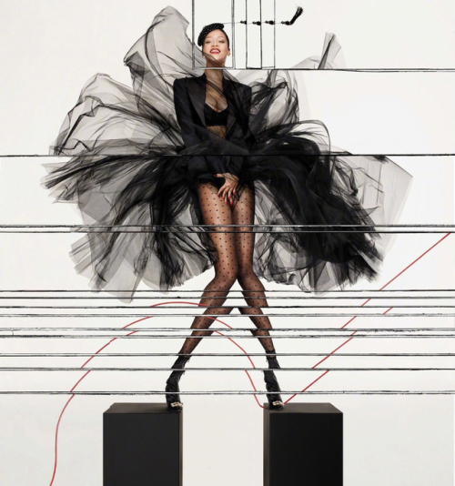 femmequeens:Rihanna photographed by Jean-Paul Goude for Vogue...