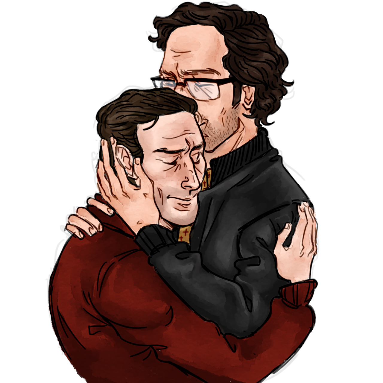 smooches and hugs. homophobicclown. source. 