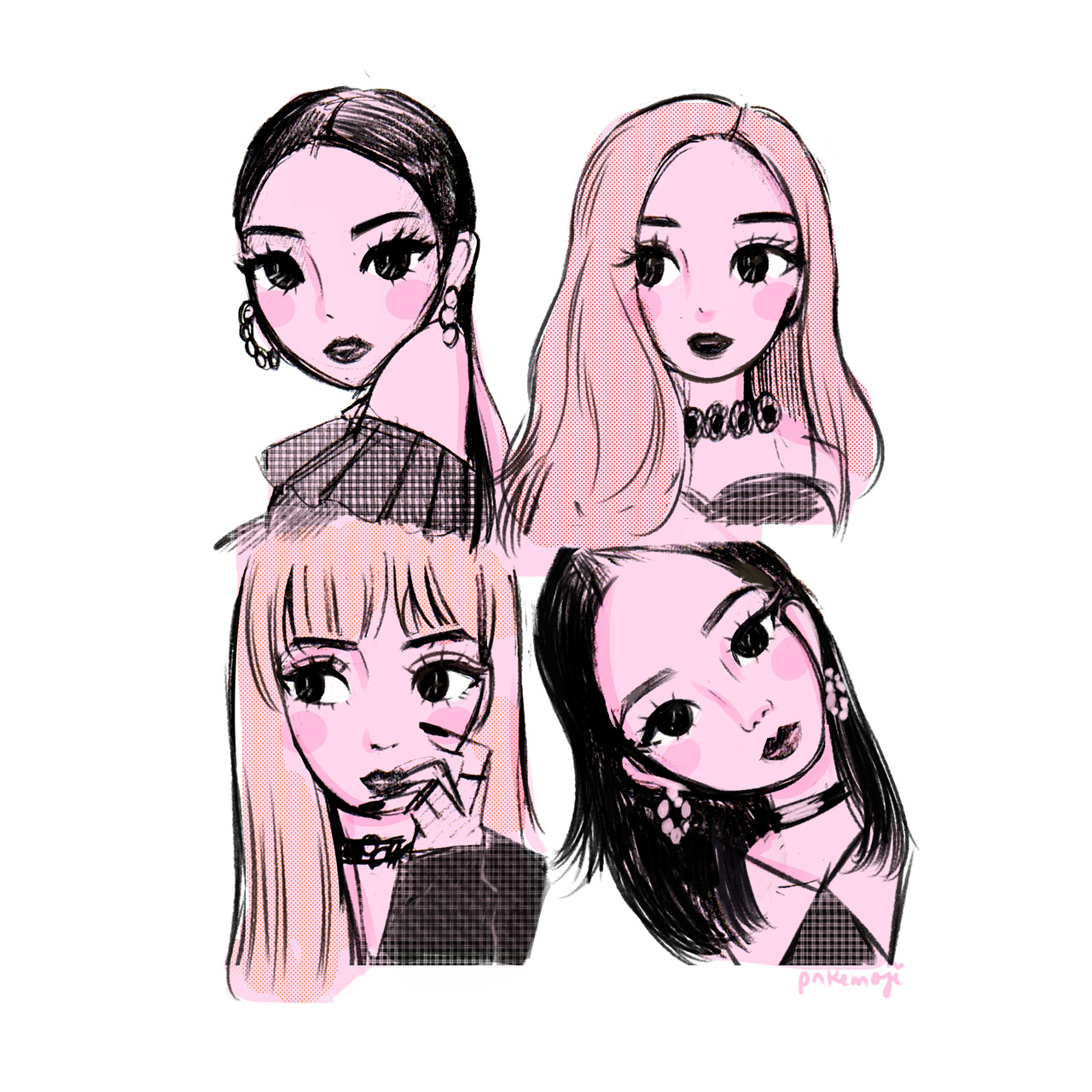Featured image of post Cute Cartoon Blackpink Drawing Easy - Follow along to learn how to draw cute rose from blackpink easy chibi, step by step.