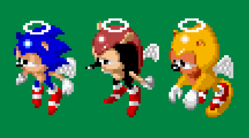 Sonic The Hedgeblog - The death sprites for Sonic, Mighty and Ray...