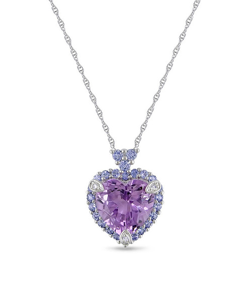 A hoard of riches... — Amethyst & Tanzanite Heart Pendant Necklace