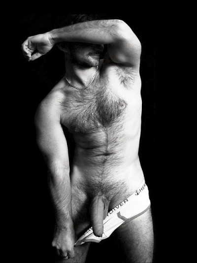 Beautiful hairy hunk with a great uncut cock!