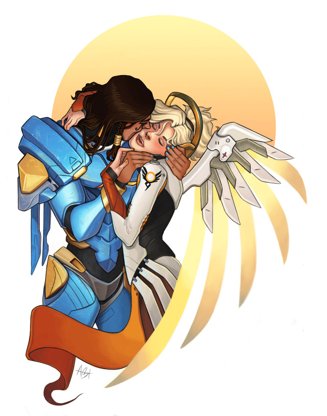 Zhelly — Pharah & Mercy - The Kiss Inspired by Klimt