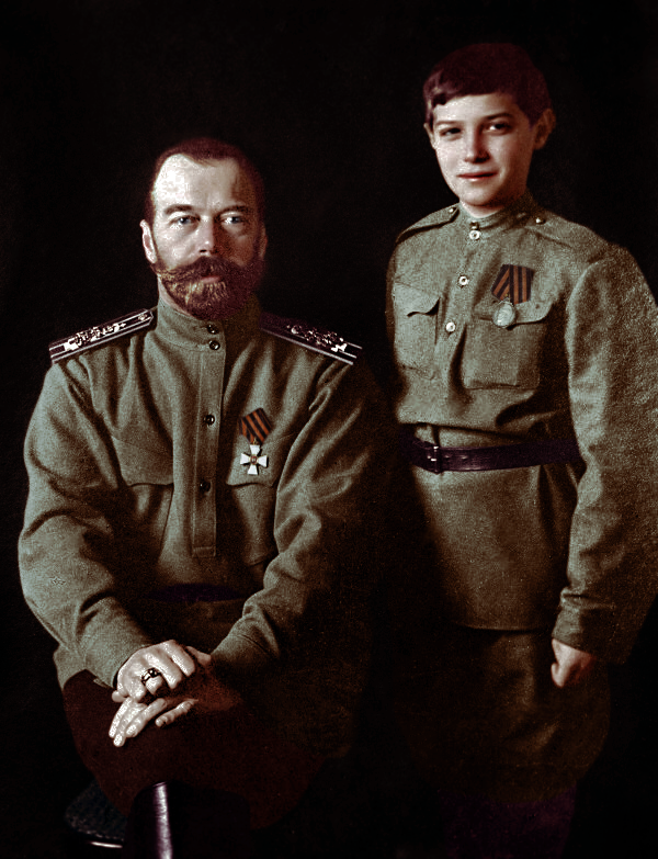 Tsar Nicholas II of Russia (1868-1918) with his...