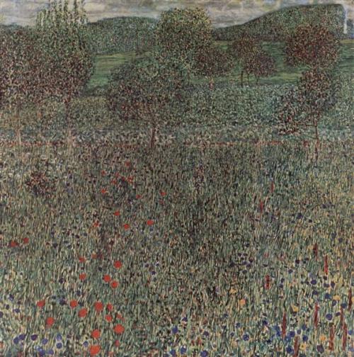 gustavklimt-art:Blooming field1909Gustav Klimt